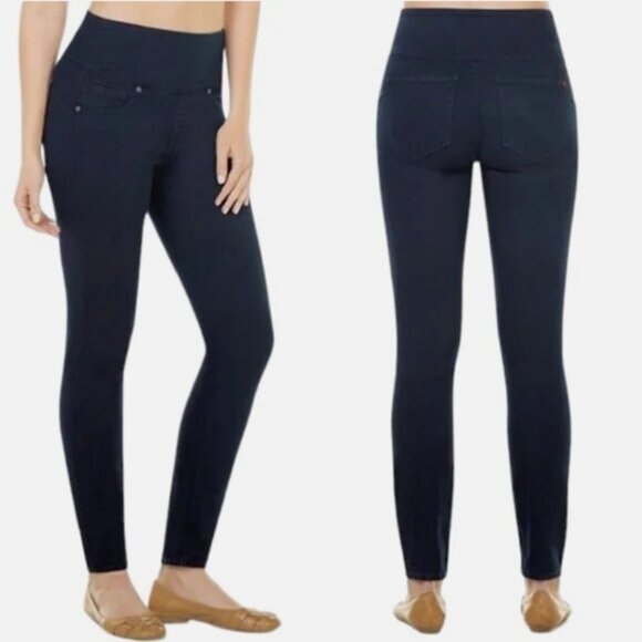 Spanx High Rise Side Zip Alexia Stretch Skinny Jeans Indigo - Large (10-12) - Picture 2 of 15